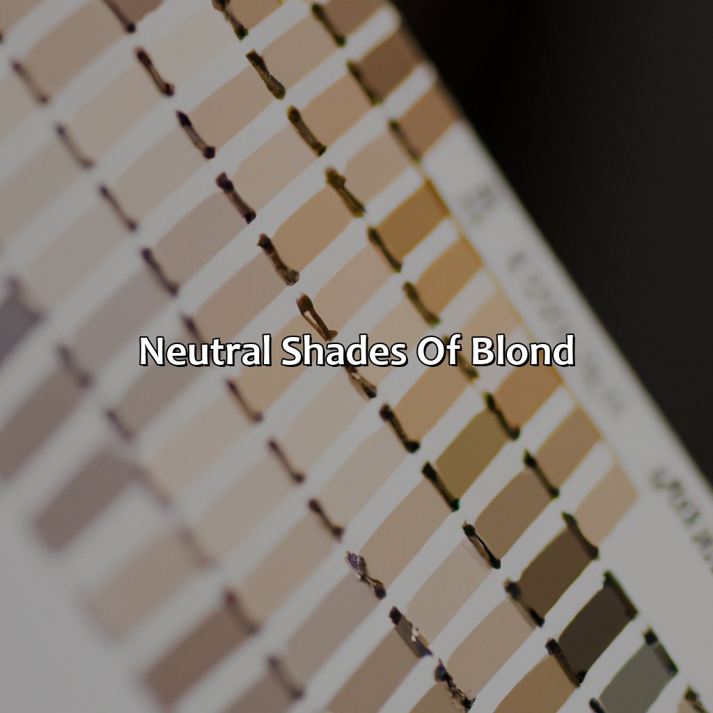 Neutral Shades Of Blond  - Different Shades Of Blond, 