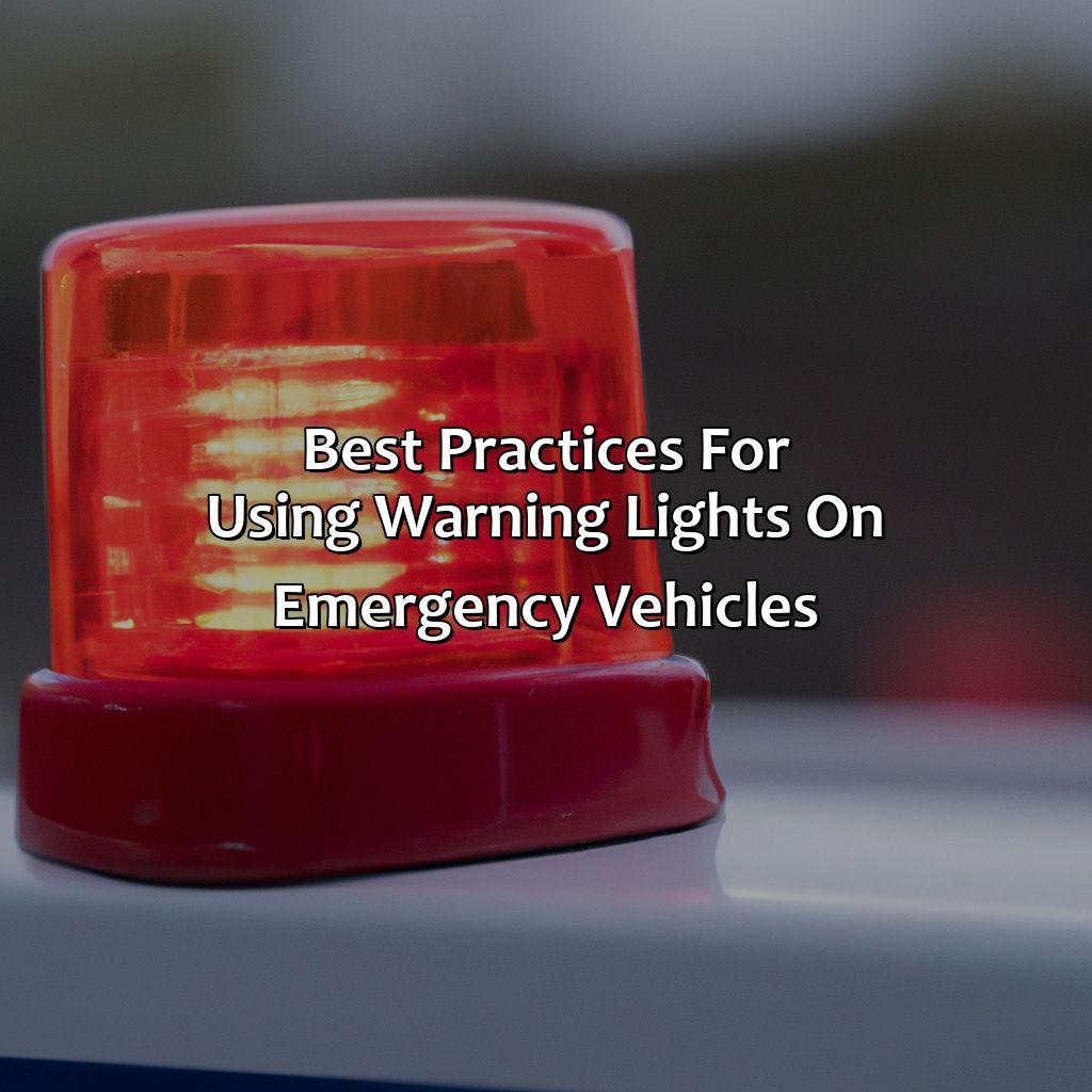Best Practices For Using Warning Lights On Emergency Vehicles  - Emergency And Public Safety Agencies Can Use What Color Warning Lights On Their Vehicles?, 