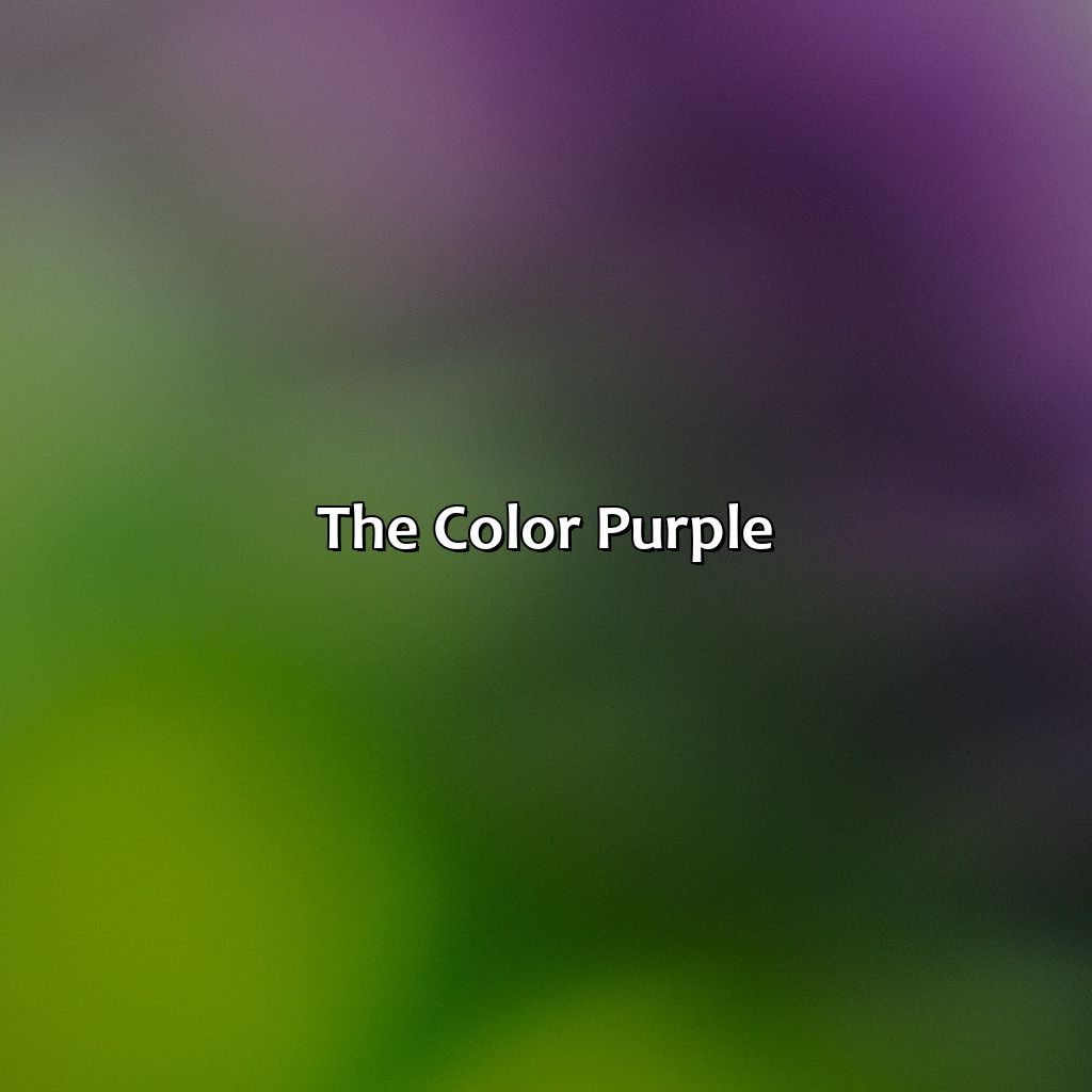 The Color Purple  - Green And Purple Make What Color, 