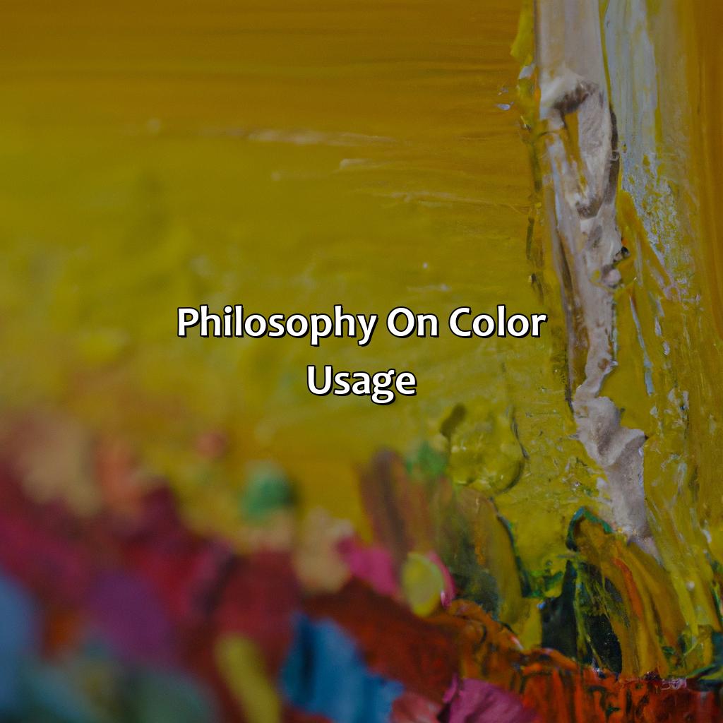 Philosophy On Color Usage  - In The Painting Above, The Artist Used Color To Create What He Called __________________., 
