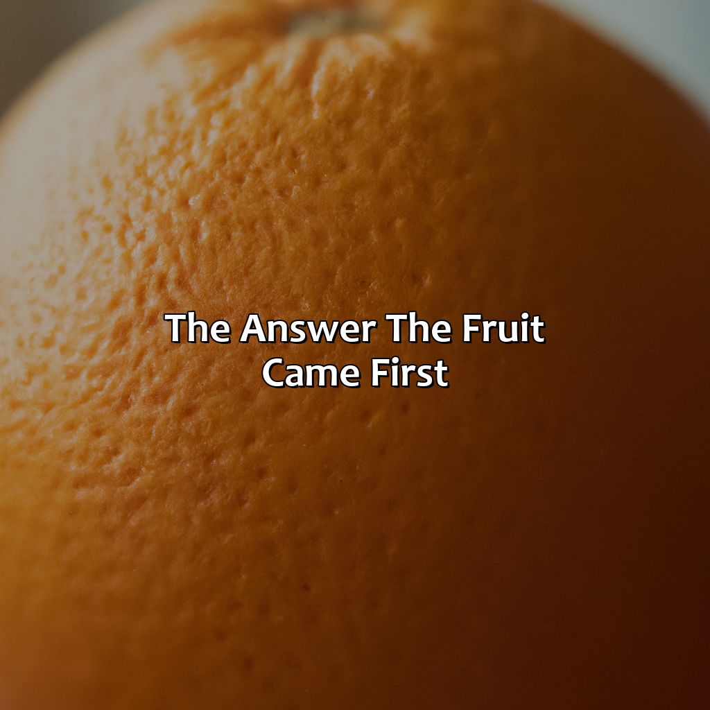 The Answer: The Fruit Came First  - What Came First Orange Fruit Or Color, 