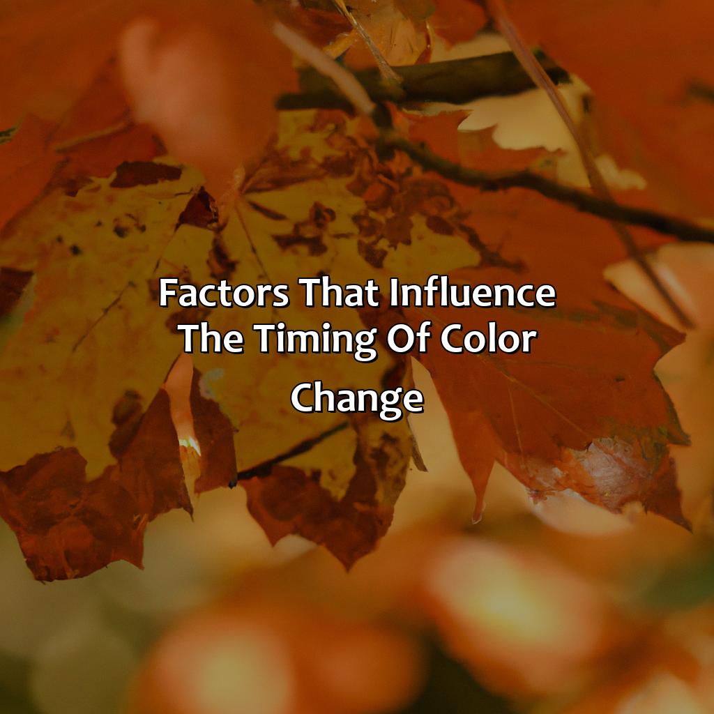 Factors That Influence The Timing Of Color Change  - What Causes Leaves To Change Color, 