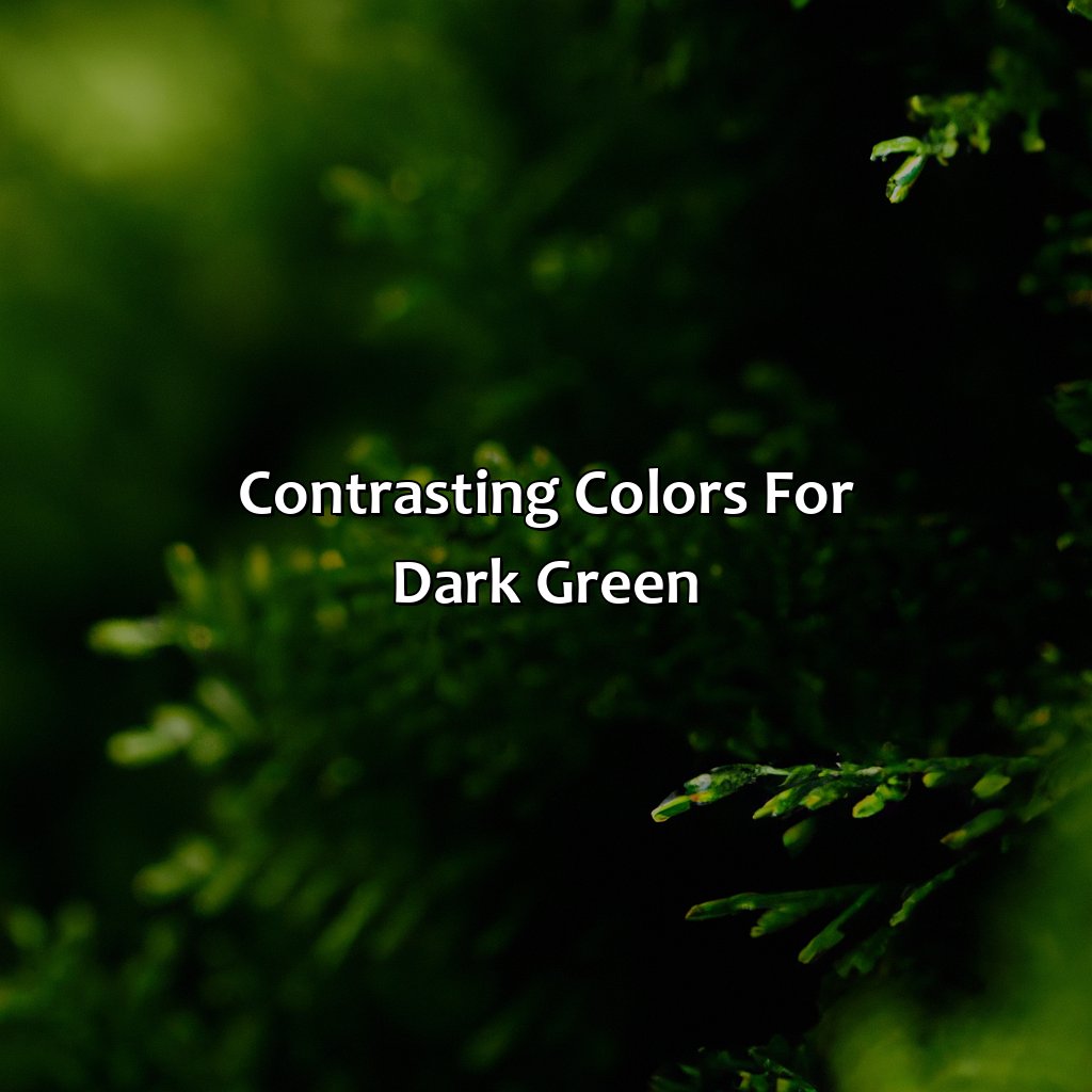Contrasting Colors For Dark Green  - What Color Goes With Dark Green, 