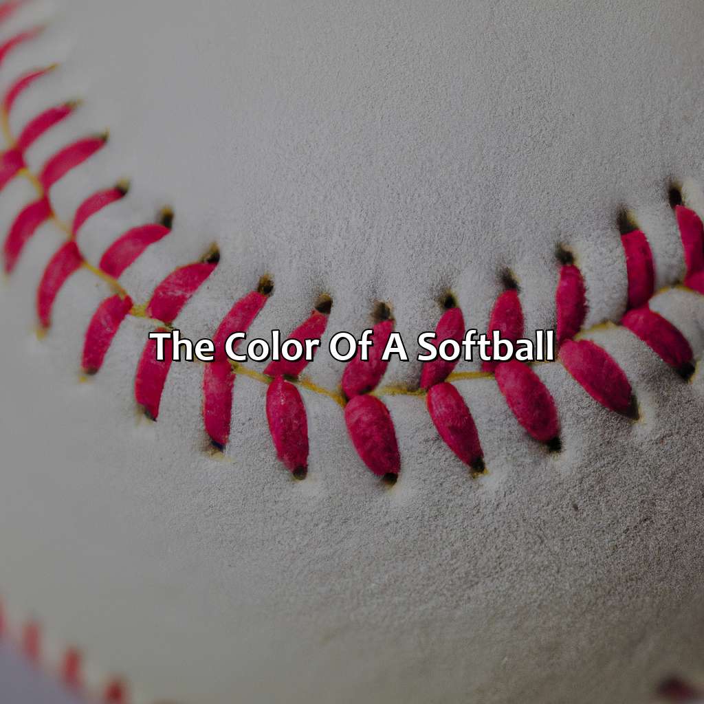 The Color Of A Softball  - What Color Is A Softball, 