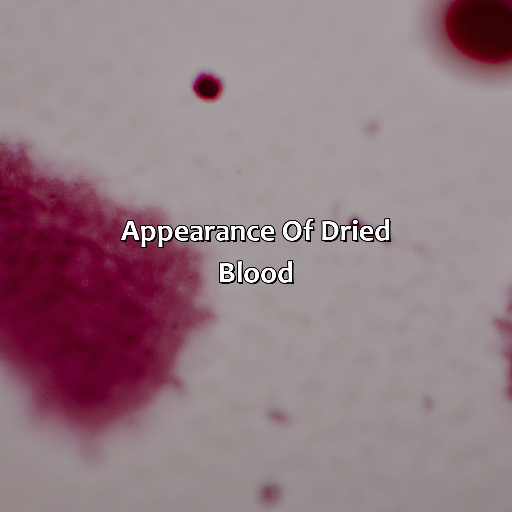 Appearance Of Dried Blood  - What Color Is Dried Blood, 