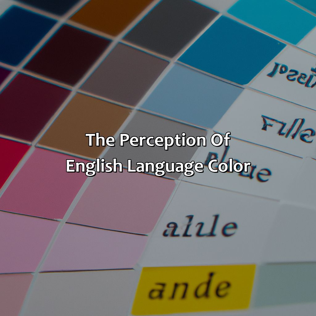 The Perception Of English Language Color  - What Color Is English, 