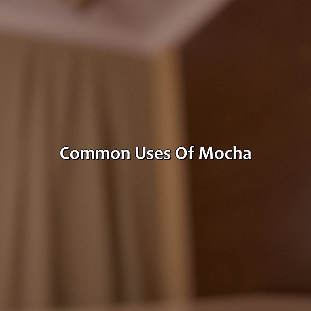 Common Uses Of Mocha  - What Color Is Mocha, 