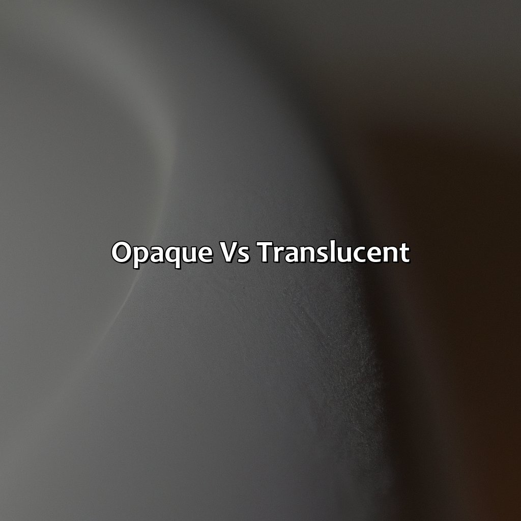 Opaque Vs. Translucent  - What Color Is Opaque, 