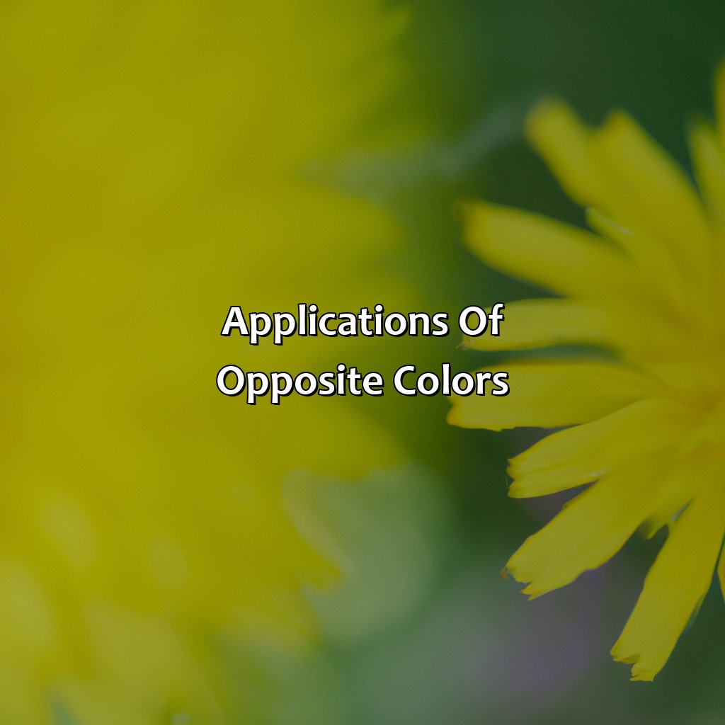 Applications Of Opposite Colors  - What Color Is Opposite Of Yellow, 