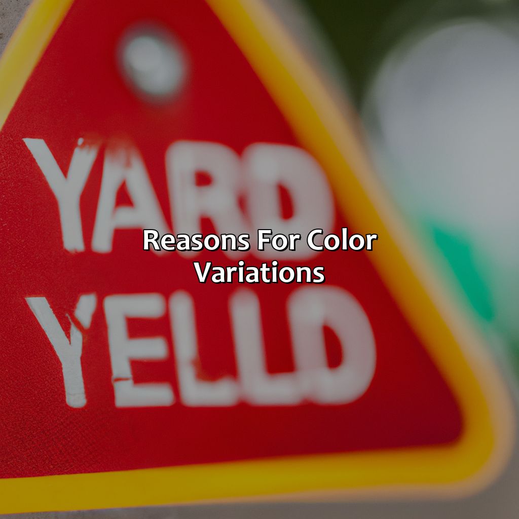 Reasons For Color Variations  - What Color Is The Yield Sign, 
