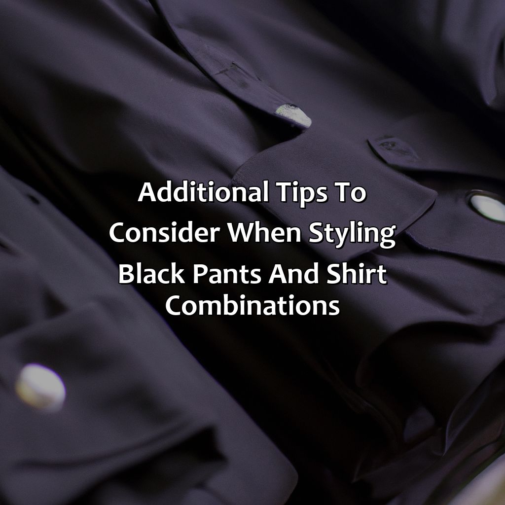 Additional Tips To Consider When Styling Black Pants And Shirt Combinations  - What Color Shirt Goes With Black Pants, 