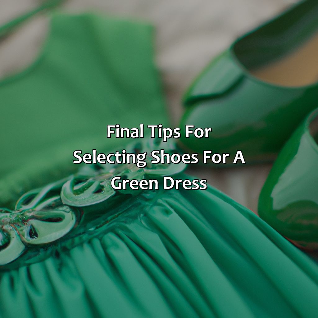 Final Tips For Selecting Shoes For A Green Dress  - What Color Shoes To Wear With Green Dress, 