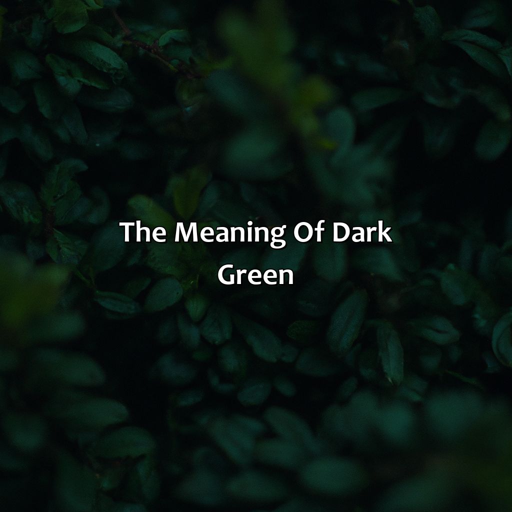 The Meaning Of Dark Green  - What Does The Color Dark Green Mean, 