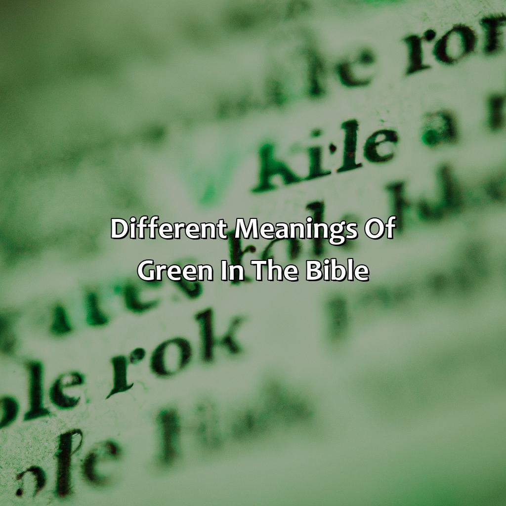 Different Meanings Of Green In The Bible  - What Does The Color Green Mean Biblically, 