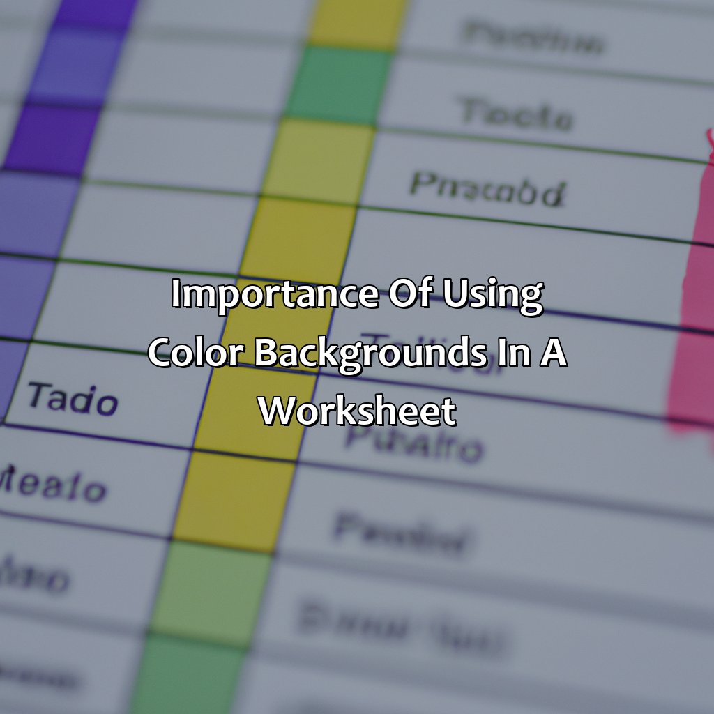 Importance Of Using Color Backgrounds In A Worksheet  - What Is A Good Rule-Of-Thumb For Using Color Backgrounds In A Worksheet?, 