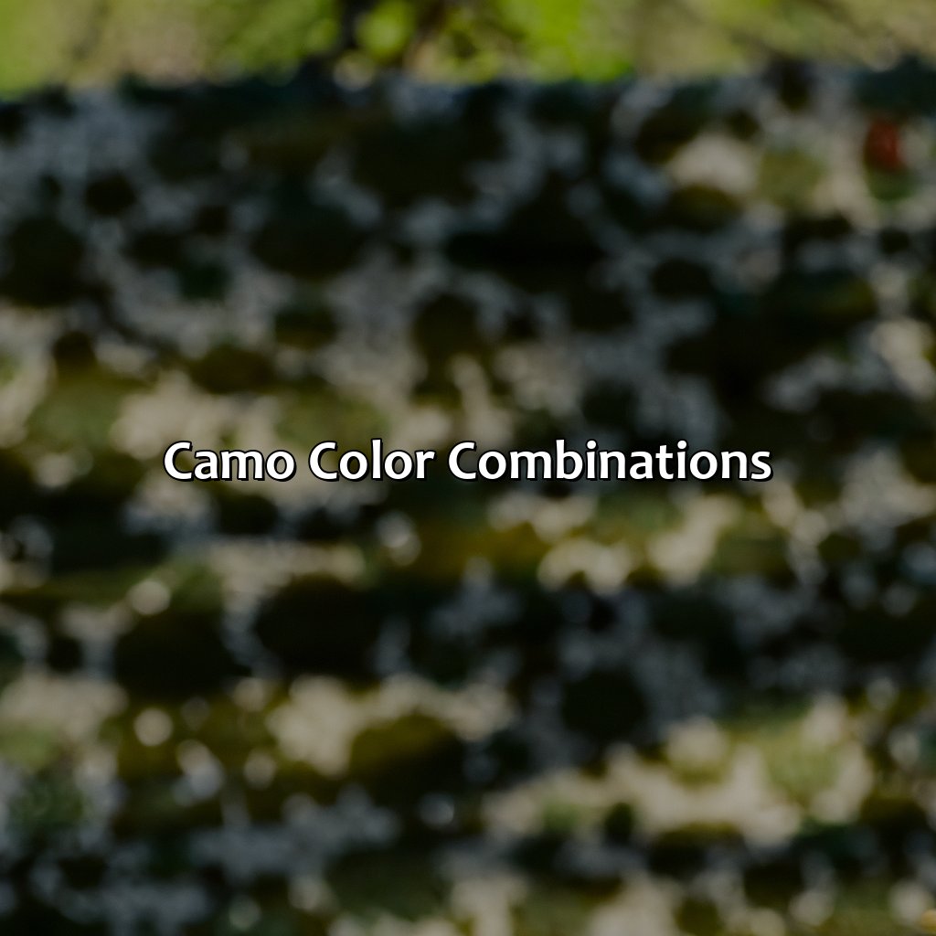 Camo Color Combinations  - What Is Camo Color, 