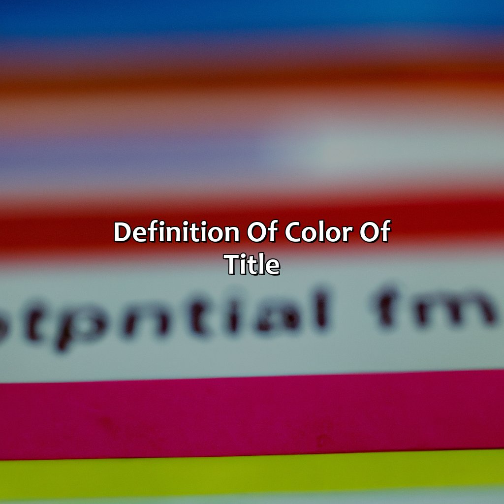 Definition Of "Color Of Title"  - What Is Color Of Title, 