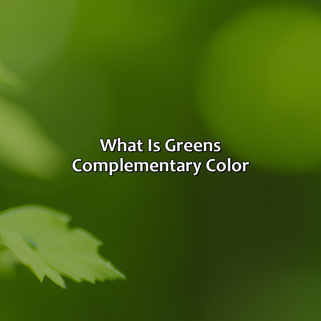 What Is Green'S Complementary Color - colorscombo.com