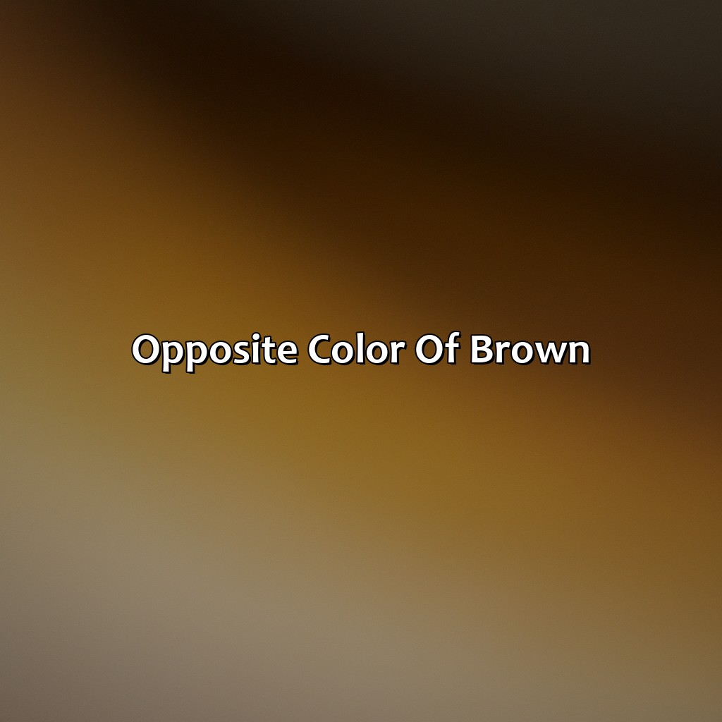 Opposite Color Of Brown  - What Is The Opposite Color Of Brown, 