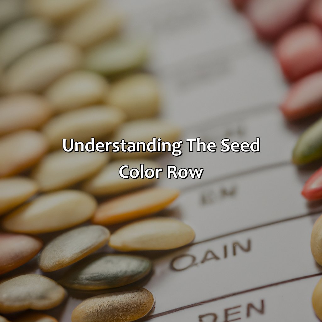 Understanding The Seed Color Row  - What Number Should Replace The Letter X In The Seed Color Row?, 