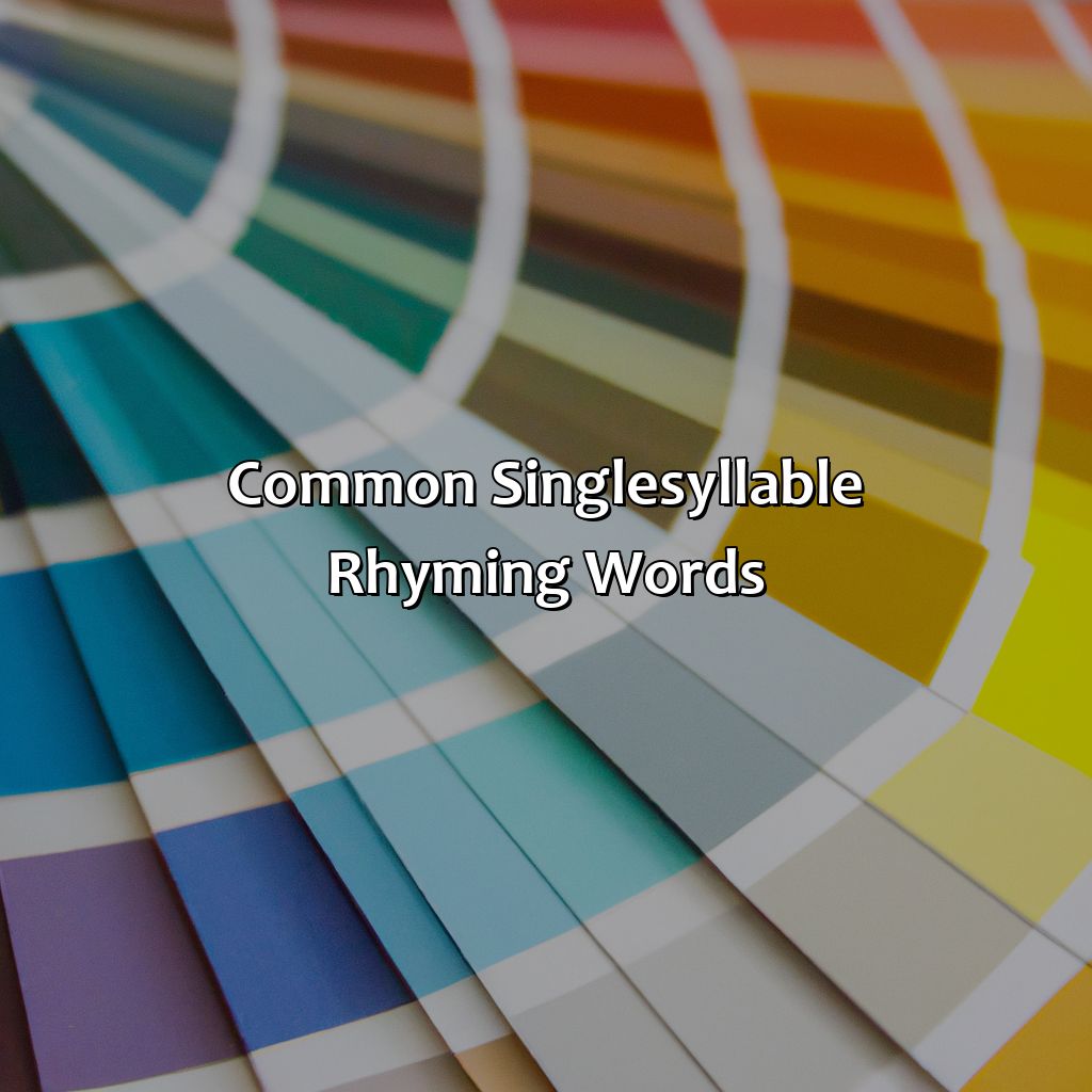 Common Single-Syllable Rhyming Words  - What Rhymes With Color, 